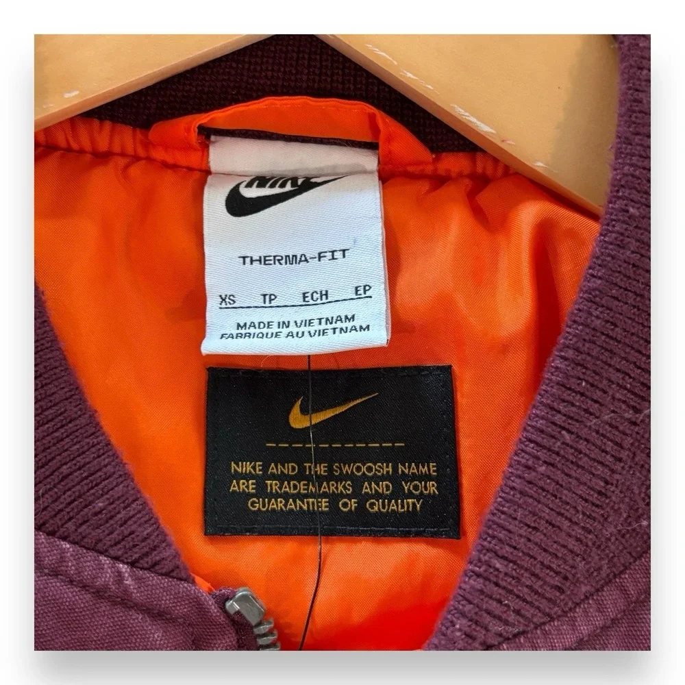 Nike Solo‎ Swoosh Flight Canvas Bomber Jacket - Red DX0680-681 Therma Fit